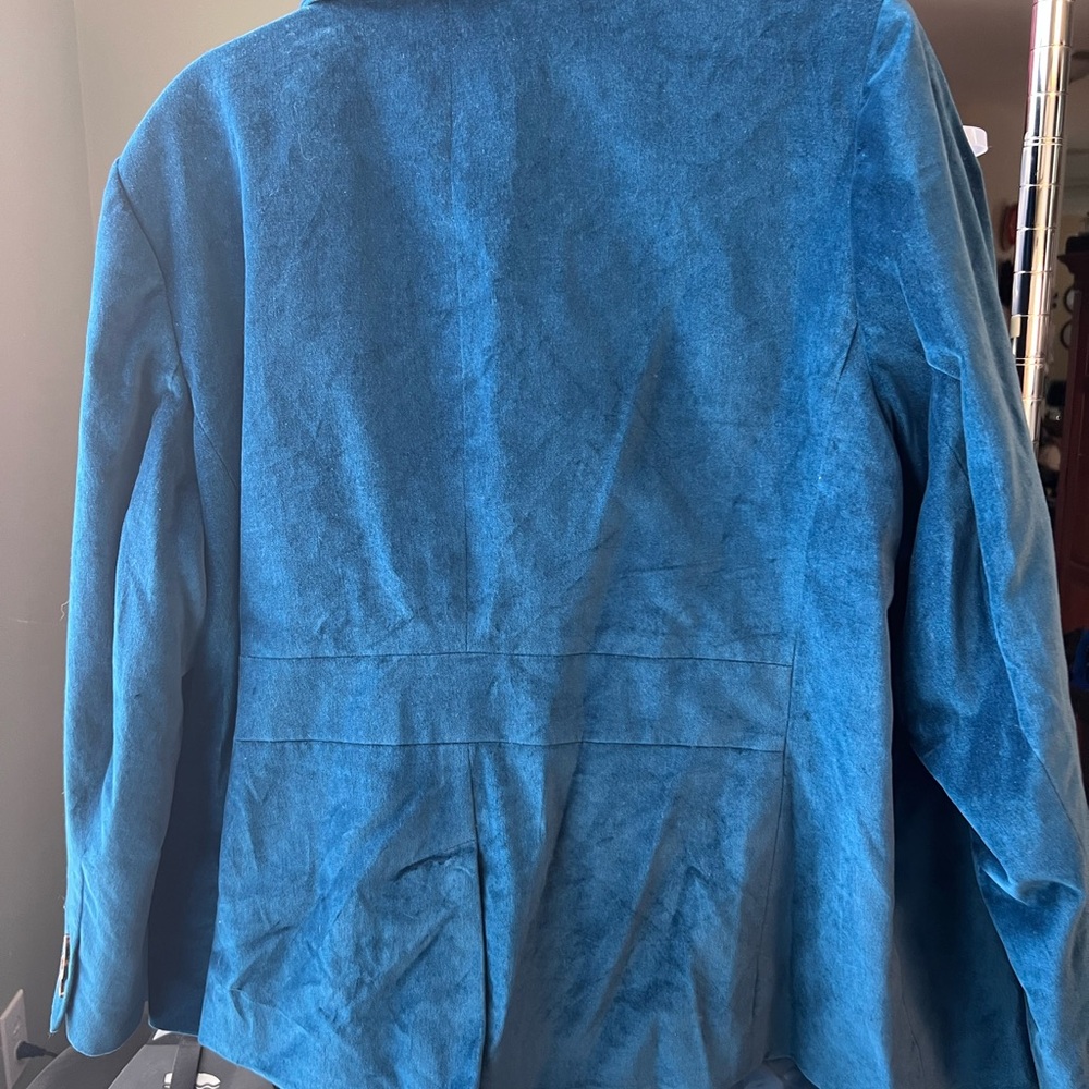 Talbots blue-teal Velvet Blazer 22WP - Picture 3 of 4